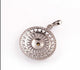 1 Pc Pave Diamond With Rosecut Diamond, Round Shape, Designer Pendant, 35mmx25mm, 925 Sterling Silver PDC0460