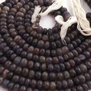 1 Strand Shaded Iolite Smooth Rondelles- Semi Precious Gemstone Iolite Rondelles Beads - 8mm-9mm-9 Inches BR03278