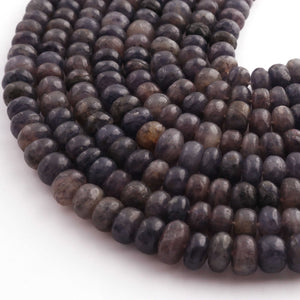 1 Strand Shaded Iolite Smooth Rondelles- Semi Precious Gemstone Iolite Rondelles Beads - 8mm-9mm-9 Inches BR03278