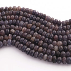 1 Strand Shaded Iolite Smooth Rondelles- Semi Precious Gemstone Iolite Rondelles Beads - 8mm-9mm-9 Inches BR03278