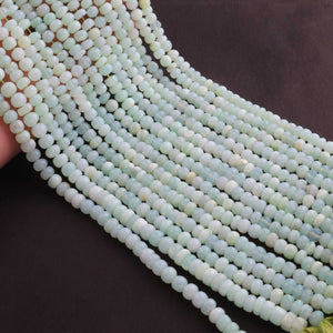 1 Strand Beautiful Natural Light Green Opal Smooth  Roundelles  - Light Green Opal Gemstone Beads Plain Rondelles Beads - 5mm-7mm-13 Inches BR02802