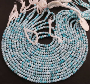 1 Strand Beautiful Shaded Light Sky Blue Opal Faceted Gemstone  Rondelles Beads - 4mm-5mm-12.5 Inches BR02792