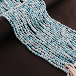 1 Strand Beautiful Shaded Light Sky Blue Opal Faceted Gemstone  Rondelles Beads - 4mm-5mm-12.5 Inches BR02792