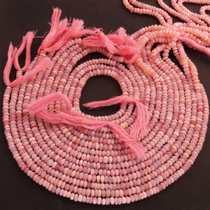 1 Strand Pink Opal Smooth Roundells Beads- Semi Precious Gemstone Pink Opal Roundells 5mm-6mm 12.5 Inches BR02869