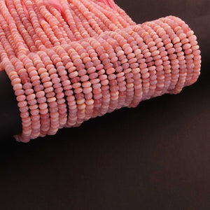 1 Strand Pink Opal Smooth Roundells Beads- Semi Precious Gemstone Pink Opal Roundells 5mm-6mm 12.5 Inches BR02869