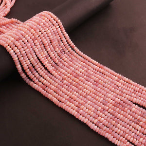 1 Strand Pink Opal Smooth Roundells Beads- Semi Precious Gemstone Pink Opal Roundells 5mm-6mm 12.5 Inches BR02869