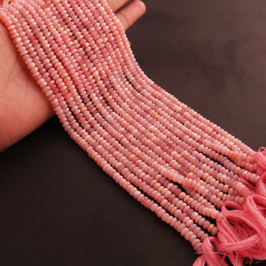 1 Strand Pink Opal Smooth Roundells Beads- Semi Precious Gemstone Pink Opal Roundells 5mm-6mm 12.5 Inches BR02869