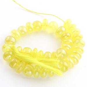 1  Strand Yellow Chalcedony Faceted Rondelles - Yellow Chalcedony Roundles Beads 8mm-9mm- 8 Inches BR1366