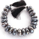 1 Strand Labradorite Silver Coated Faceted Rondelles -  Rondelle Beads 18mm-21mm 8 Inches BR1504