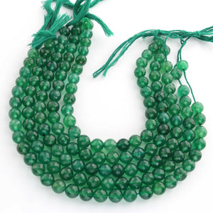 1 Strand Green Onyx Faceted Ball Beads - Gemstone Ball Beads 6mm 10 Inches BR1517