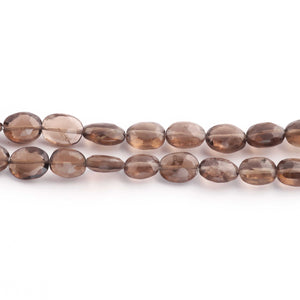 1 Strand Smoky Quartz Faceted  Briolettes  - Oval Shape Beads 9mmx7mm 9.5 Inches BR1529