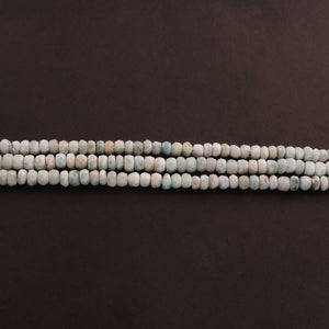 1  Long Strand Larimar Faceted Roundelles - Semi Precious Gemstone Rondelles  Shape Beads 6mm-14 Inches BR1521