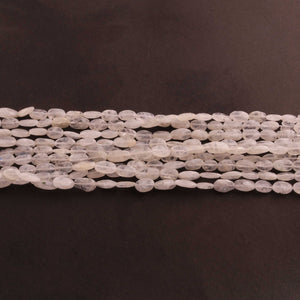 1  Long Strand White Rainbow Moonstone Faceted Briolettes  -Oval Shape Briolettes  7mmx6mm - 13mmx6mm -13 Inches BR1542