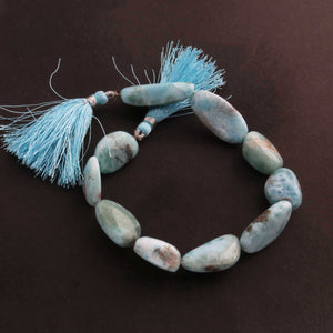 1  Strand Larimar Smooth Nuggets Beads- Smooth Nuggets -17mmx13mm-28mmx13mm 8.5Inch. BR1548