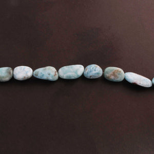 1  Strand Larimar Smooth Nuggets Beads- Smooth Nuggets -17mmx13mm-28mmx13mm 8.5Inch. BR1548