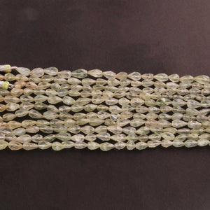 1 Strand Prehnite Faceted Tear Shape Briolettes- Prehnite Tear Beads 6mmx6mm-11mmx6mm 6.5inches BR1552