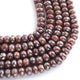 1 Strand Chocolate Moonstone Silver Coated Faceted Rondelles - Roundle Beads 8mm-11mm 14 Inches BR1569