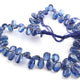 1  Strand Blue kyanite  Smooth Briolettes -Pear Shape Briolettes - 4mmx8mm-13mmx8mm - 9 Inches BR1599