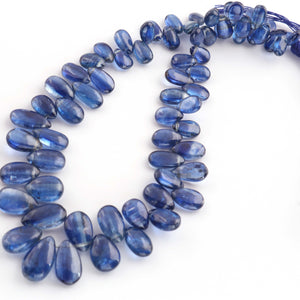 1  Strand Blue kyanite  Smooth Briolettes -Pear Shape Briolettes - 4mmx8mm-13mmx8mm - 9 Inches BR1599