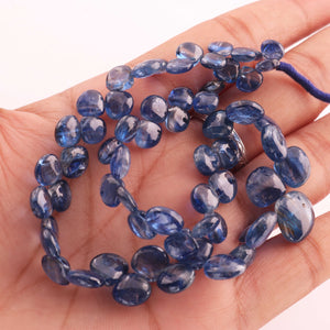 1 Long Strand Blue kyanite  Smooth Briolettes -Heart Shape Briolettes - 6mm-13mm - 12 Inches BR1591