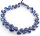 1 Strand Blue kyanite  Smooth Briolettes -Heart Shape Briolettes - 6mm-11mm - 10 Inches BR1585