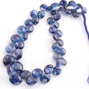 1 Strand Blue kyanite  Smooth Briolettes -Heart Shape Briolettes - 6mm-11mm - 10 Inches BR1585