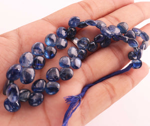 1 Strand Blue kyanite  Smooth Briolettes -Heart Shape Briolettes - 6mm-11mm - 10 Inches BR1585