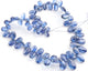 1 Long Strand Blue kyanite  Smooth Briolettes -Pear Shape Briolettes - 5mmx7mm-12mmx7mm - 9 Inches BR1589