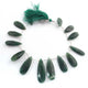 1 Strand Green Nugget Faceted Briolettes - Pear Shape Briolettes - 23mmx10mm-37mmx12mm 9.5 Inches BR01988 - Tucson Beads