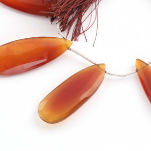 1 Strand Shaded Brown Chalcedony Pear  Briolettes -Pear  Beads - 39mmx24mm - 7 Inches BR1572