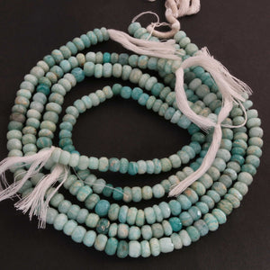 1  Long Strand Amazonite   Facered Rondelles - Roundelle Beads  6mm-8mm-13.5 Inches BR1600