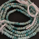 1  Long Strand Amazonite   Facered Rondelles - Roundelle Beads  6mm-8mm-13.5 Inches BR1600