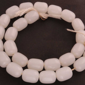 1 Strand White Chalcedony Smooth Drum Beads- Chalcedony Smooth Drum Beads 16mmx12mm 15 inches BR1597