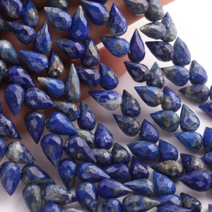 1 Strand Natural Sodalite Faceted Tear Drop Briolettes - Semi Precious Gemstone Water Drop- Beautiful Jewelry Making Briolettes Beads - 10mmx7mm-12mmx8mm - 7 Inches - BR3511