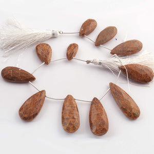 1  Strand Picture Jasper Faceted Briolettes - Pear Shape Briolettes -20mmx9mm-36mmx13mm - 9 Inches BR1004 - Tucson Beads