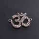 1 Pc Pave Diamond "Om" Symbol Charm Over 925 Sterling Silver "Om" Symbol Pendant 22mmX17mm PD1938