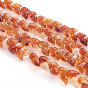 1 Strand Natural Shaded Hessonite Faceted Tear Drop Briolettes - Semi Precious Gemstone Water Drop- Beautiful Jewelry Making Briolettes Beads - 7mmx5mm-10mmx5mm - 7 Inches - BR3512