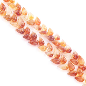 1 Strand Natural Shaded Hessonite Faceted Tear Drop Briolettes - Semi Precious Gemstone Water Drop- Beautiful Jewelry Making Briolettes Beads - 7mmx5mm-10mmx5mm - 7 Inches - BR3512