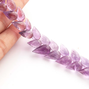 1 Strand Natural Pink Amethyst Faceted Tear Drop Briolettes - Semi Precious Gemstone Water Drop- Beautiful Jewelry Making Briolettes Beads - 10mmx8mm-15mmx8mm - 8.5 Inches - BR3523