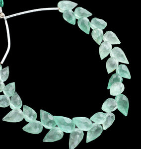 1 Strand Natural Green Strawberry Faceted Tear Drop Briolettes - Semi Precious Gemstone Water Drop- Beautiful Jewelry Making Briolettes Beads - 6mmx5mm-9mmx5mm - 7 Inches - BR3531