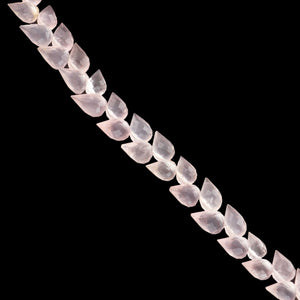 1 Strand Natural Rose Quartz Faceted Tear Drop Briolettes - Semi Precious Gemstone Water Drop- Beautiful Jewelry Making Briolettes Beads - 6mmx4mm-7mmx4mm - 6.5 Inches - BR3525