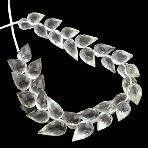 1 Strand Natural Green Amethyst Faceted Tear Drop Briolettes - Semi Precious Gemstone Water Drop- Beautiful Jewelry Making Briolettes Beads - 8mmx5mm-12mmx7mm - 7.5 Inches - BR3524