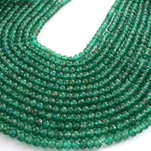 1 Strand Green Onyx Faceted Ball Beads - Gemstone Ball Beads 6mm 13 Inches BR1605