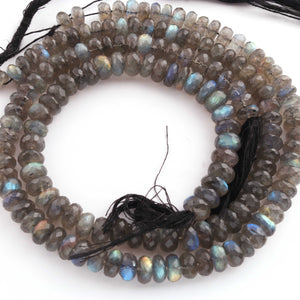 1 Strand  Labradorite Faceted Rondelles -   -6mm-12mm 14 Inches BR1633