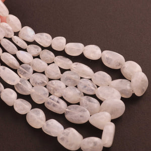 1 Strand White Rainbow Moonstone Smooth Briolettes  -Oval Shape Briolettes - 5mm-7mm - 14mm-9mm -18 Inches BR1679