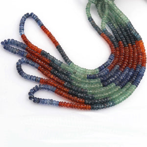 1  Long Strand Multi  Kyanite Faceted Rondelles -Gemstone Rondelles 4mm-5mm-15 Inches BR02531 - Tucson Beads