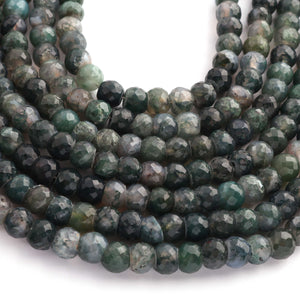 1 Strand Shaded green rutile faceted Rondelles  - 8mm 8 Inches BR1648