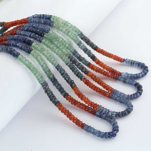 1  Long Strand Multi  Kyanite Faceted Rondelles -Gemstone Rondelles 4mm-5mm-15 Inches BR02531 - Tucson Beads