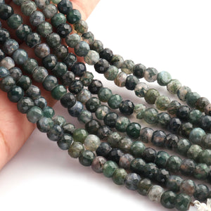 1 Strand Shaded green rutile faceted Rondelles  - 8mm 8 Inches BR1648