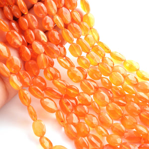 1 Strand Carnelian Faceted Oval Shape Briolettes - Oval Shape Briolettes 4mm-8mm-13mmx9mm 8.9 Inches BR1650